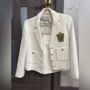 Zara Blazer with shorts.